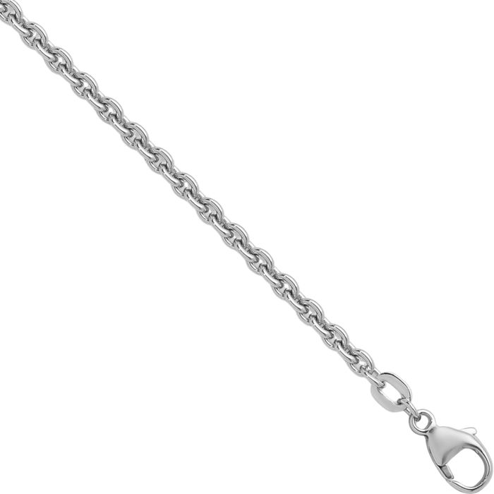 925 Sterling Silver 3.1mm Cable Rolo Link Chain Belcher Necklace