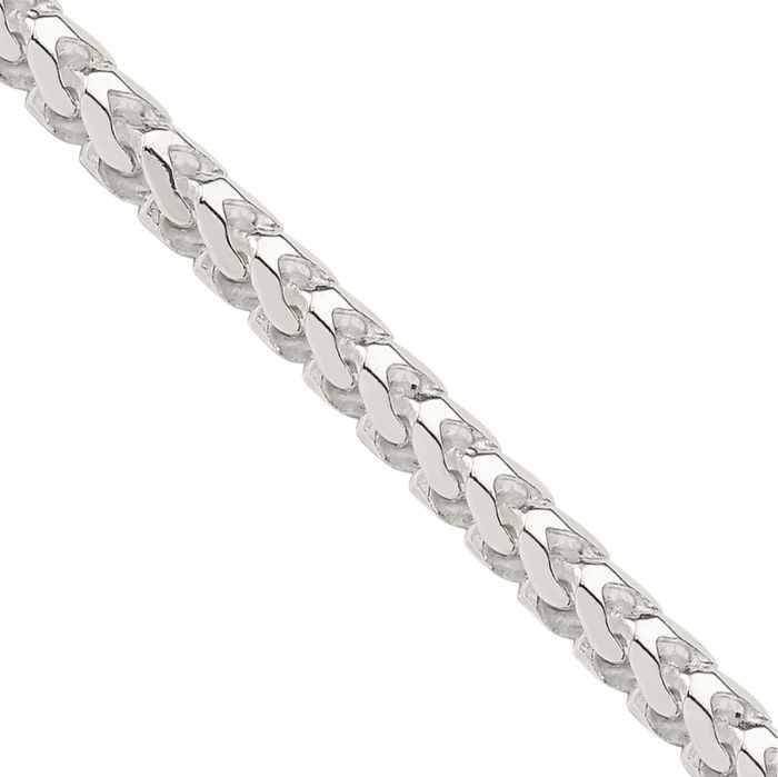 925 Sterling Silver 3.1mm Square Franco Link Chain Necklace