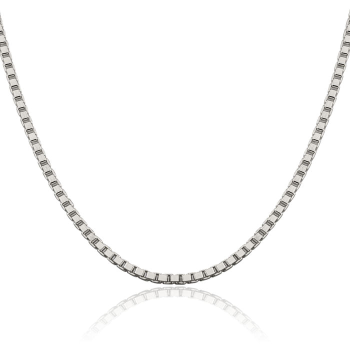 925 Sterling Silver 3.25mm Box Link Chain Necklace