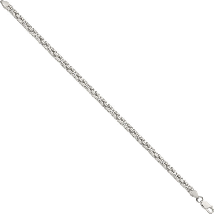 925 Sterling Silver 3.25mm Byzantine Link Chain Bracelet