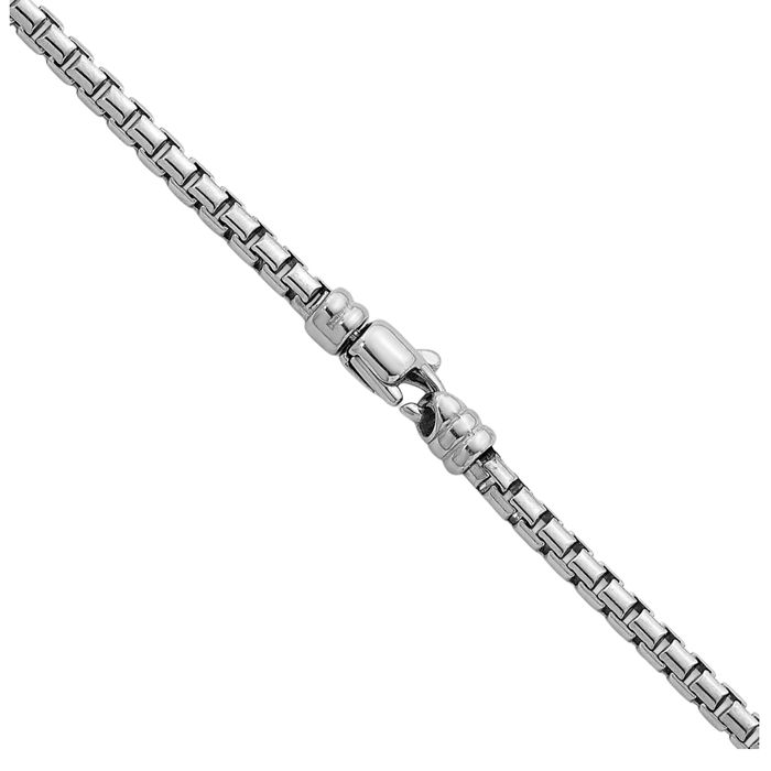 925 Sterling Silver 3.2mm Box Link Chain Necklace