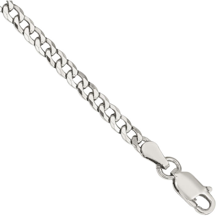 925 Sterling Silver 3.2mm Curb Link Chain Bracelet