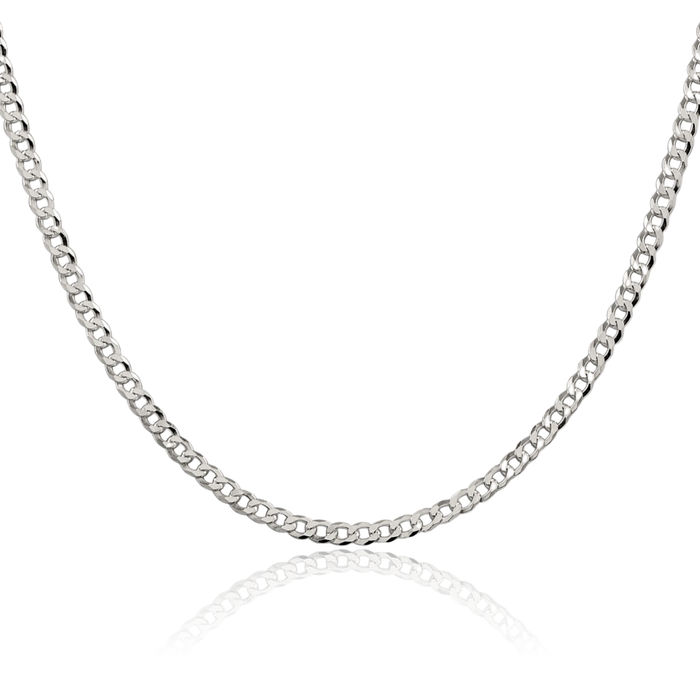 925 Sterling Silver 3.2mm Curb Link Chain Necklace