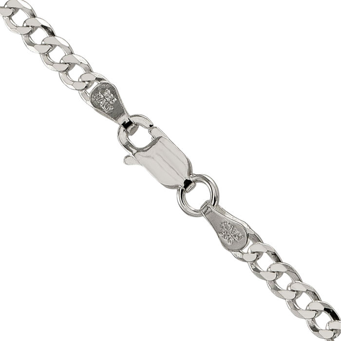 925 Sterling Silver 3.2mm Curb Link Chain Necklace