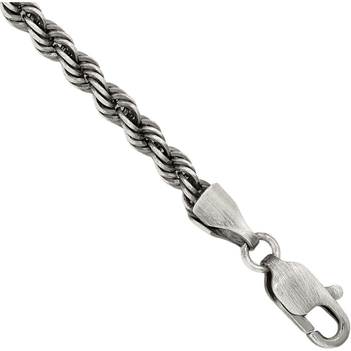 925 Sterling Silver 3.4mm Rope Chain Bracelet