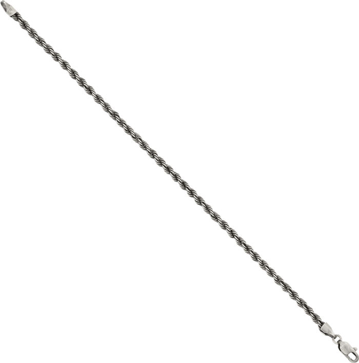 925 Sterling Silver 3.4mm Rope Chain Bracelet