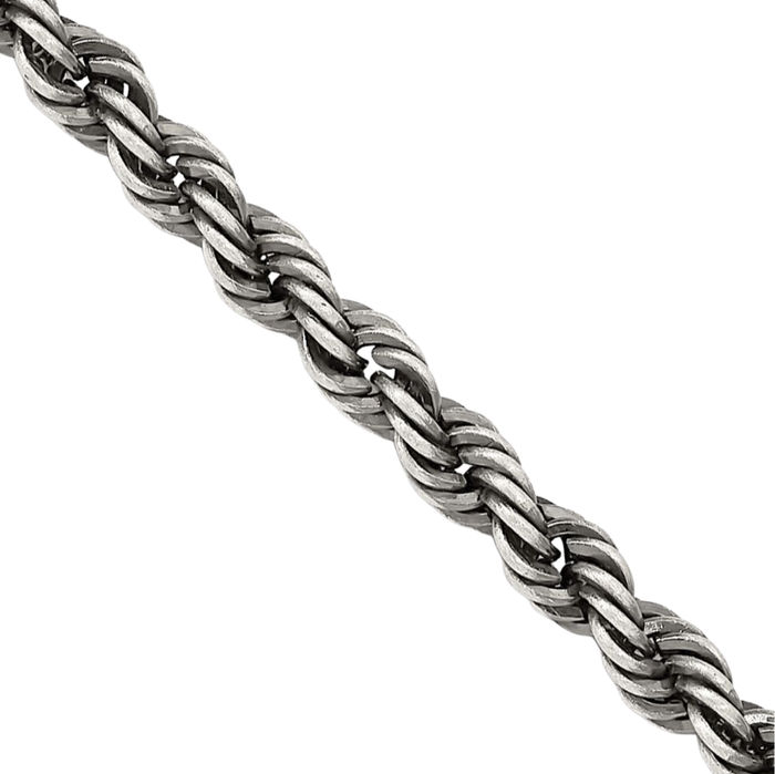 925 Sterling Silver 3.4mm Rope Chain Twisted Link Necklace