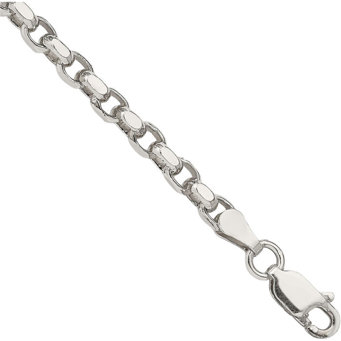 925 Sterling Silver 3.5mm Cable Rolo Link Chain Bracelet