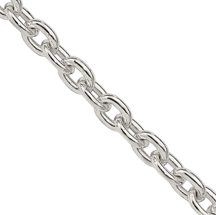 925 Sterling Silver 3.5mm Cable Rolo Link Chain Belcher Necklace