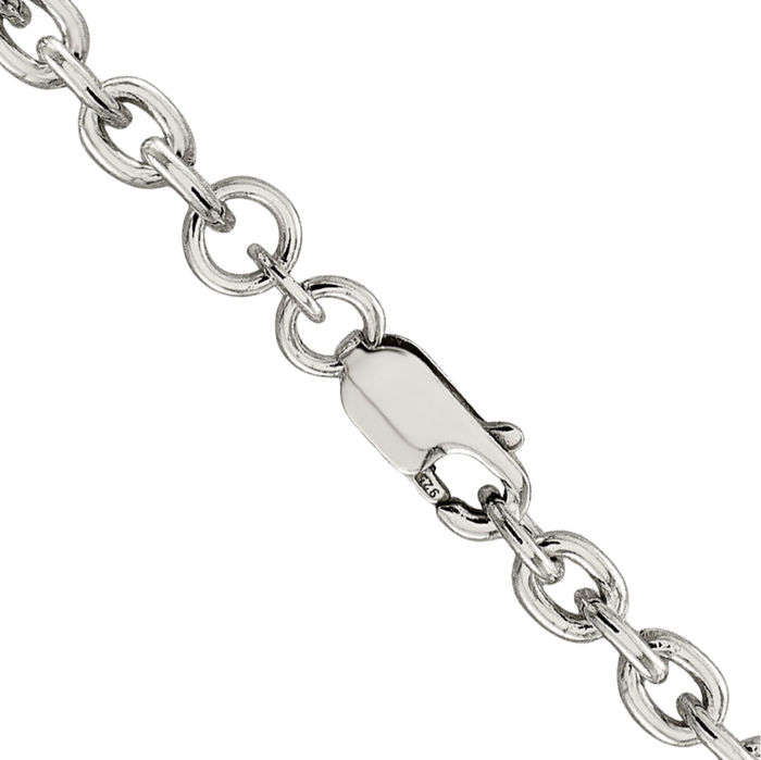 925 Sterling Silver 3.5mm Cable Rolo Link Chain Belcher Necklace