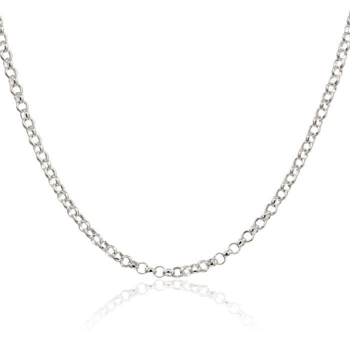 925 Sterling Silver 3.5mm Cable Rolo Link Chain Belcher Necklace