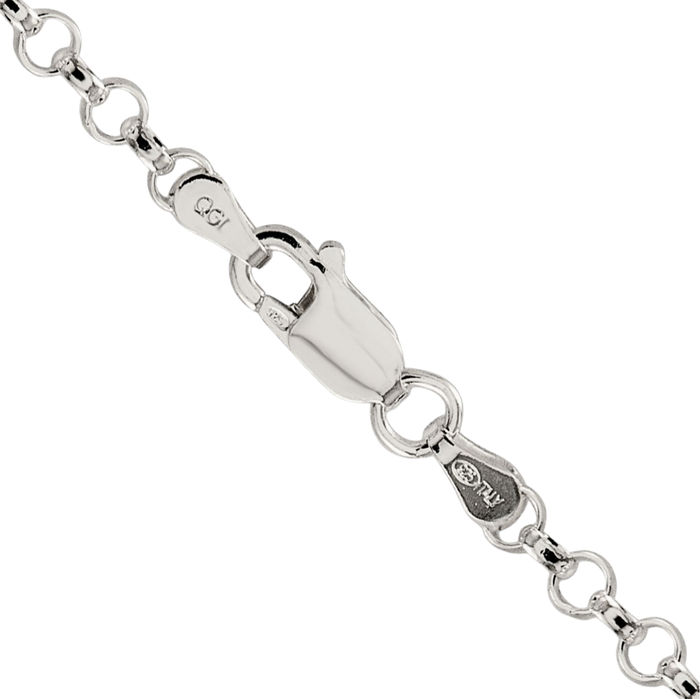 925 Sterling Silver 3.5mm Cable Rolo Link Chain Belcher Necklace