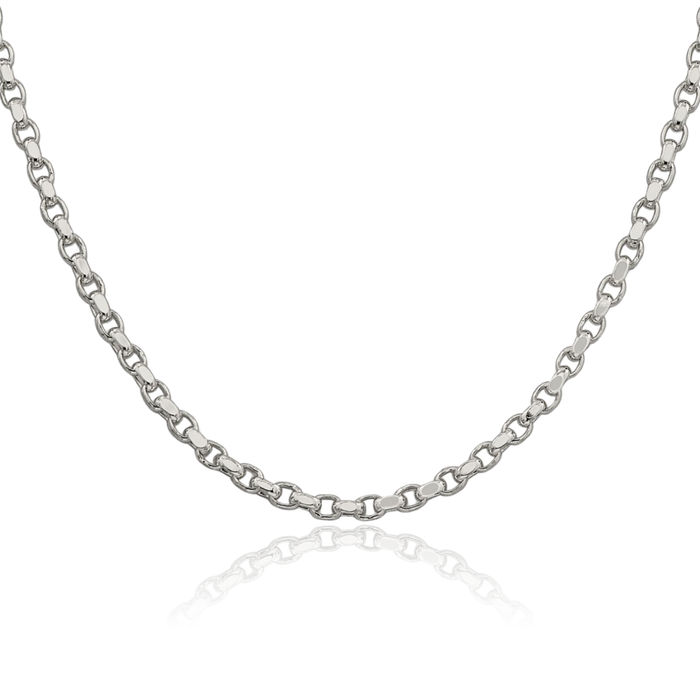 925 Sterling Silver 3.5mm Cable Rolo Link Chain Belcher Necklace