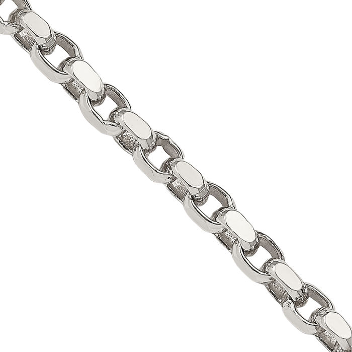 925 Sterling Silver 3.5mm Cable Rolo Link Chain Belcher Necklace