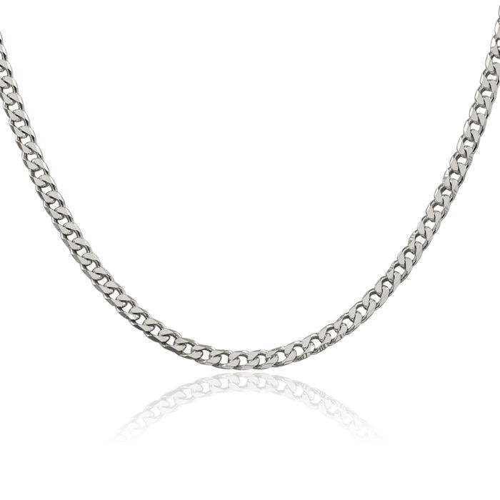 925 Sterling Silver 3.5mm Curb Link Chain Necklace