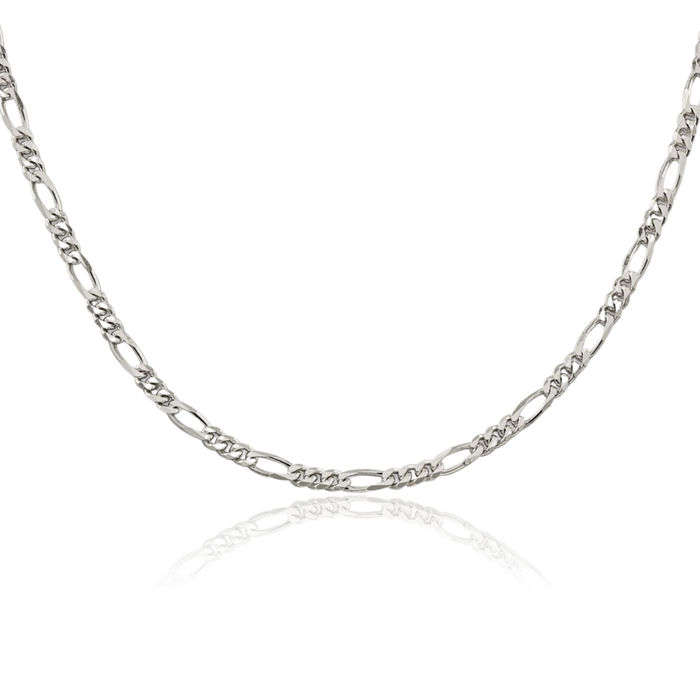 925 Sterling Silver 3.5mm Figaro Link Chain Necklace