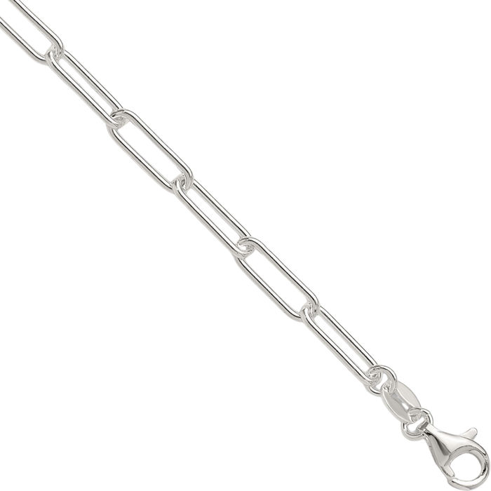 925 Sterling Silver 3.5mm Paperclip Cable Rolo Link Chain Belcher Necklace