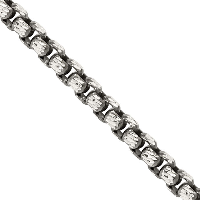 925 Sterling Silver Vintage 3.5mm Round Box Link Chain Necklace