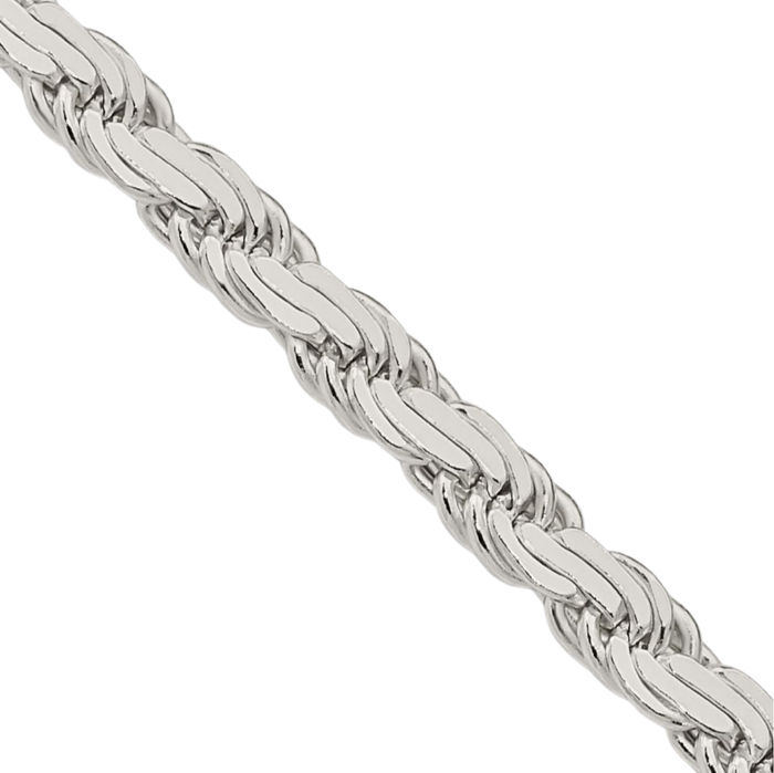 925 Sterling Silver 3.65mm Rope Chain Twisted Link Necklace