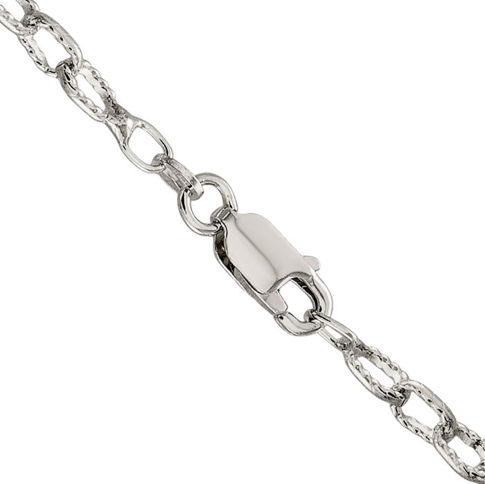 925 Sterling Silver 3.75mm Cable Rolo Link Chain Belcher Necklace