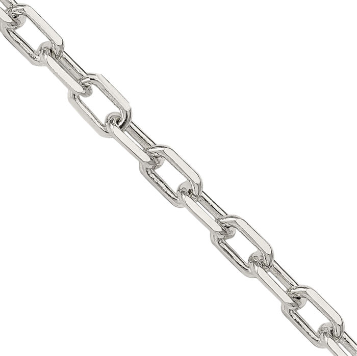 925 Sterling Silver 3.75mm Long Cable Rolo Link Chain Belcher Necklace