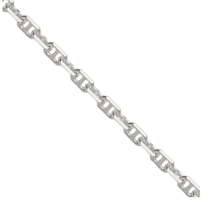 925 Sterling Silver 3.75mm Anchor Mariner Link Chain Necklace