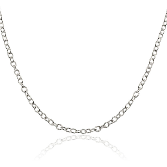 925 Sterling Silver 3.75mm Oval Cable Rolo Link Chain Belcher Necklace