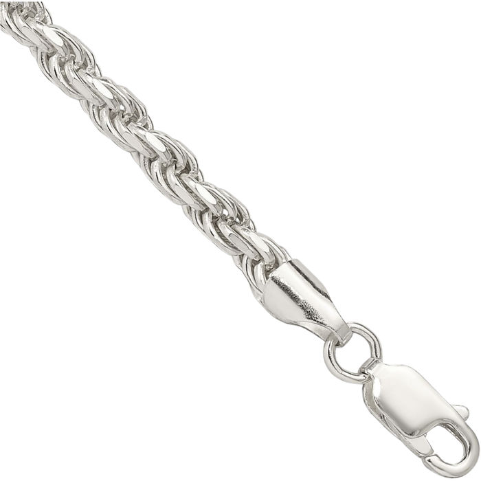 925 Sterling Silver 3.75mm Rope Chain Bracelet