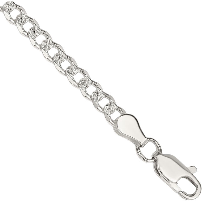 925 Sterling Silver 3.8mm Curb Link Chain Bracelet