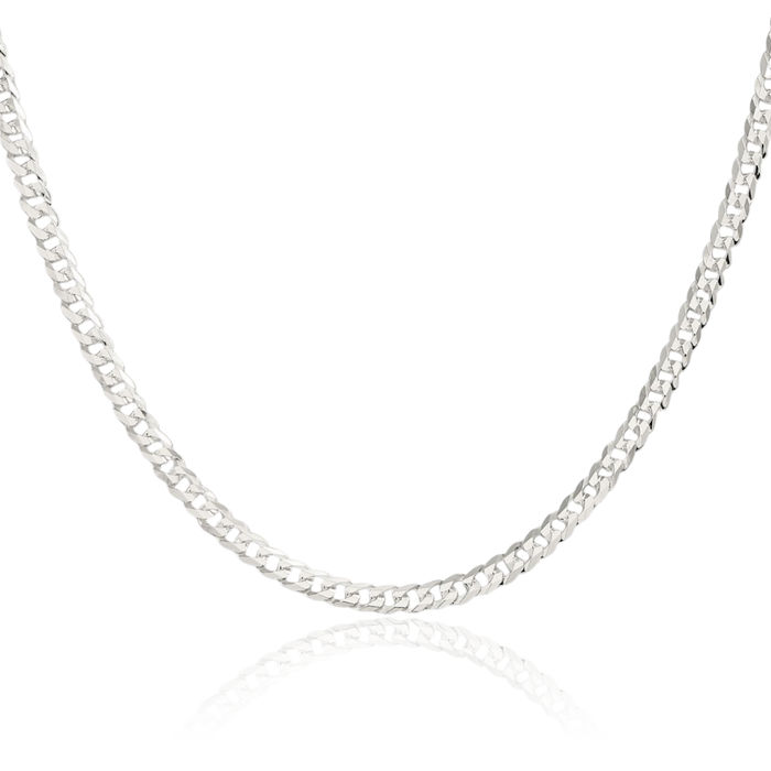 925 Sterling Silver 3.8mm Curb Link Chain Necklace