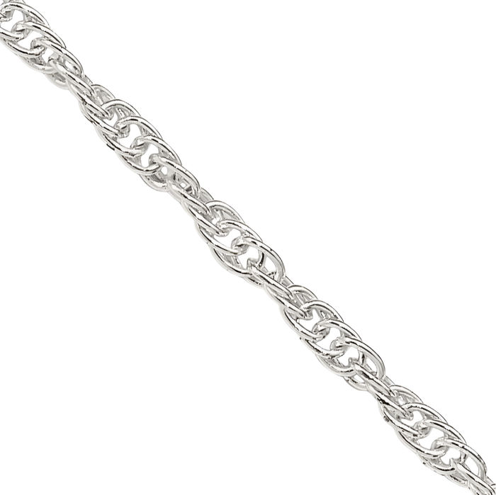 925 Sterling Silver 3.8mm Rope Chain Twisted Link Necklace