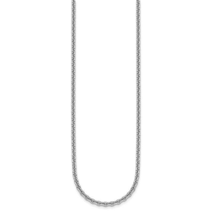 925 Sterling Silver 3.1mm Cable Rolo Link Chain Belcher Necklace