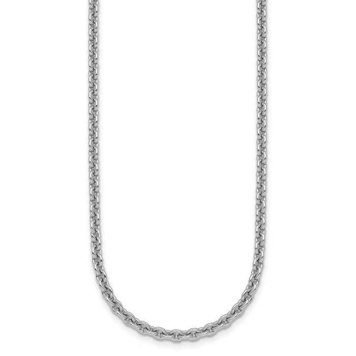 925 Sterling Silver 3.1mm Cable Rolo Link Chain Belcher Necklace