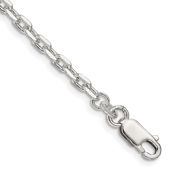 Sterling Silver Oval Cut White Topaz Link Bracelet 7 2/8