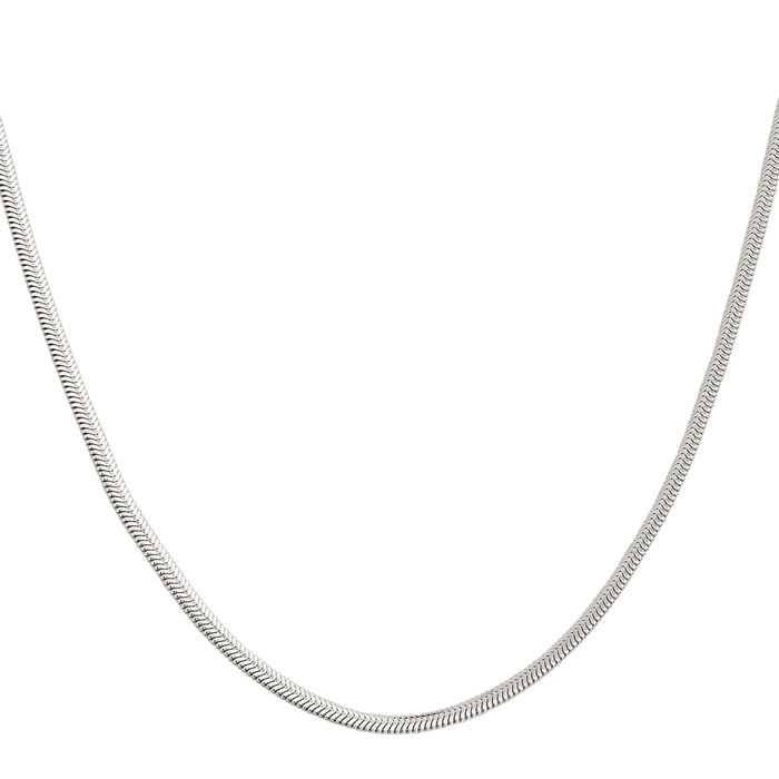 925 Sterling Silver 3.3mm Oval Cubetto Omega Snake Chain Herringbone Necklace