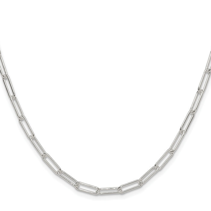 925 Sterling Silver 3.5mm Paperclip Cable Rolo Link Chain Belcher Necklace