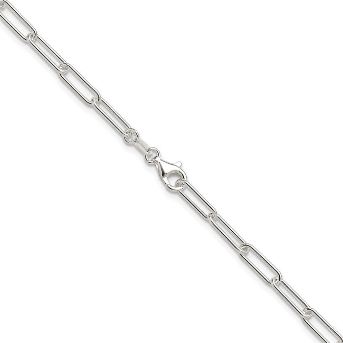 925 Sterling Silver 3.5mm Paperclip Cable Rolo Link Chain Belcher Necklace