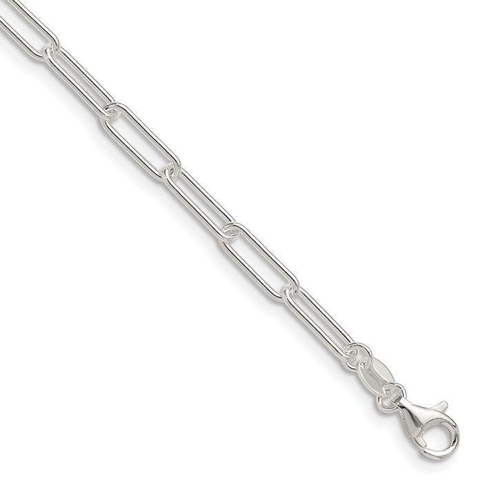 925 Sterling Silver 3.5mm Paperclip Cable Rolo Link Chain Belcher Necklace