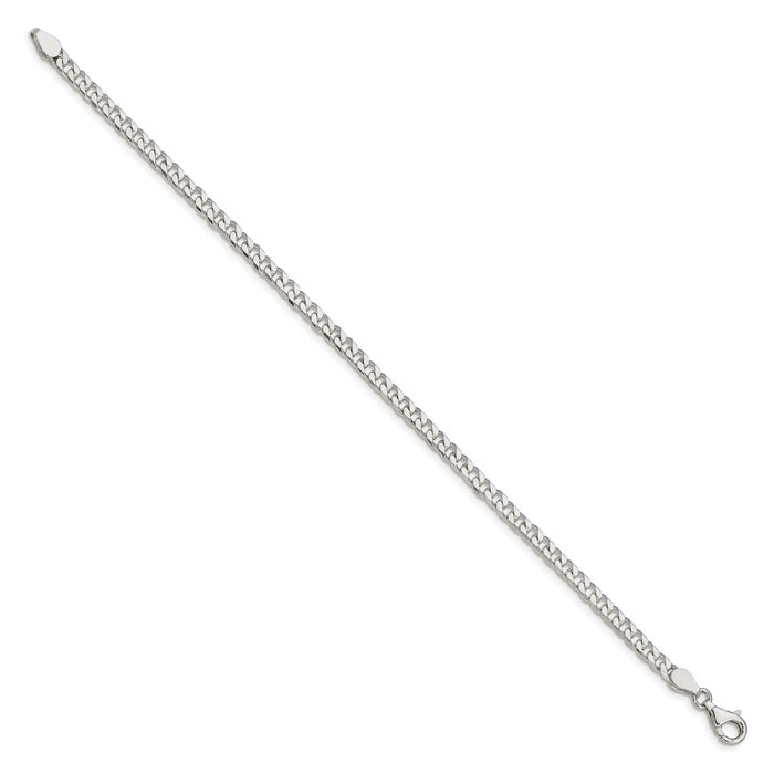 925 Sterling Silver 3.5mm Curb Link Chain Bracelet