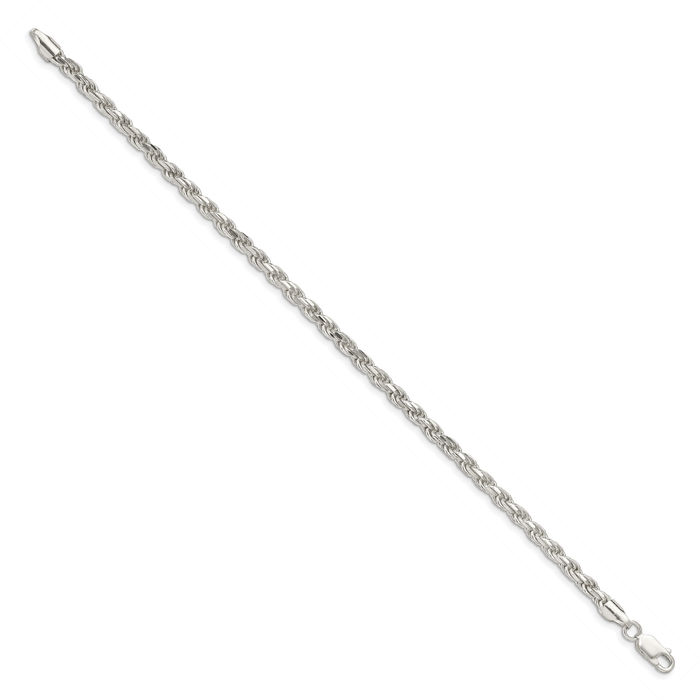 925 Sterling Silver 3.75mm Rope Chain Bracelet