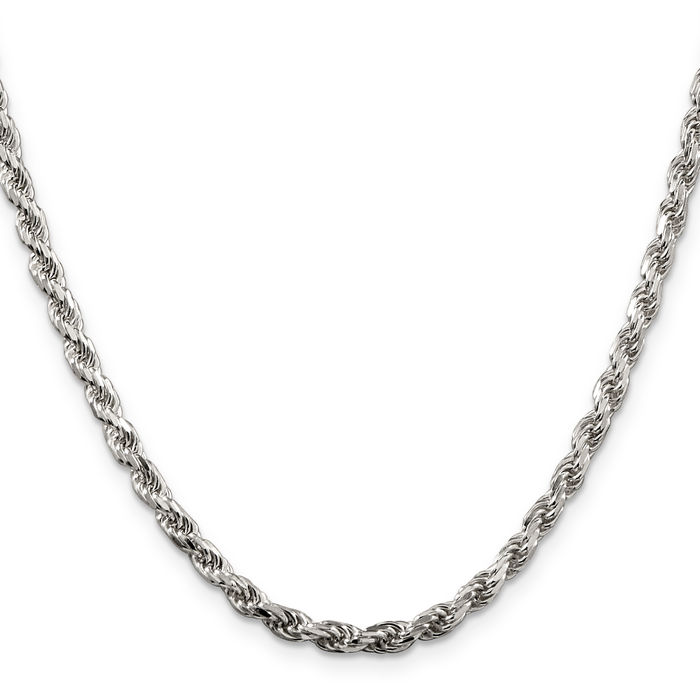 925 Sterling Silver 3.75mm Rope Chain Twisted Link Necklace