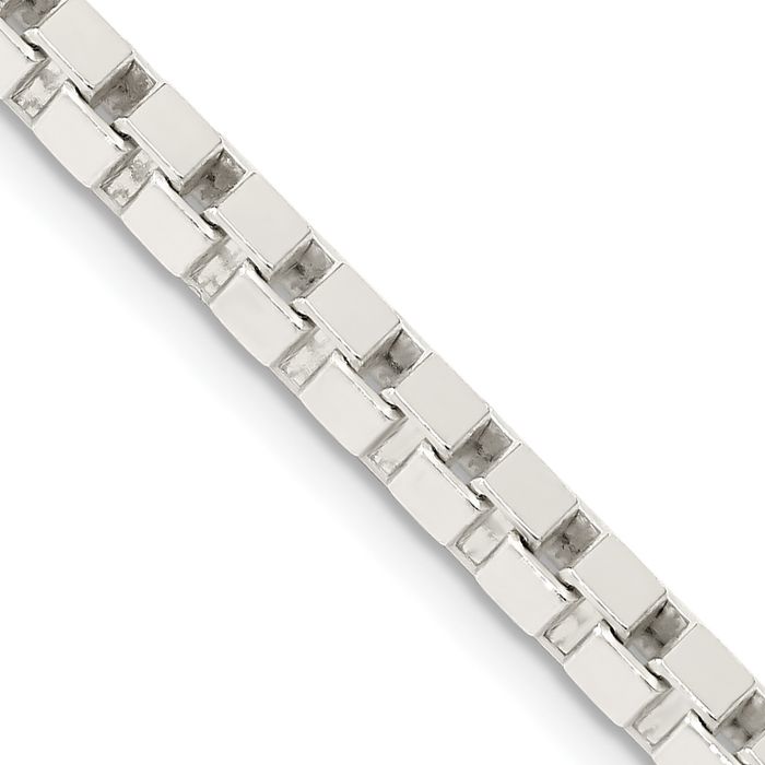 925 Sterling Silver 3.75mm Box Link Chain Necklace