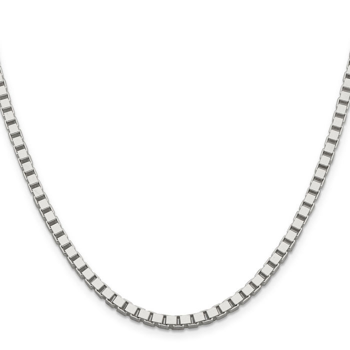 925 Sterling Silver 3.75mm Box Link Chain Necklace