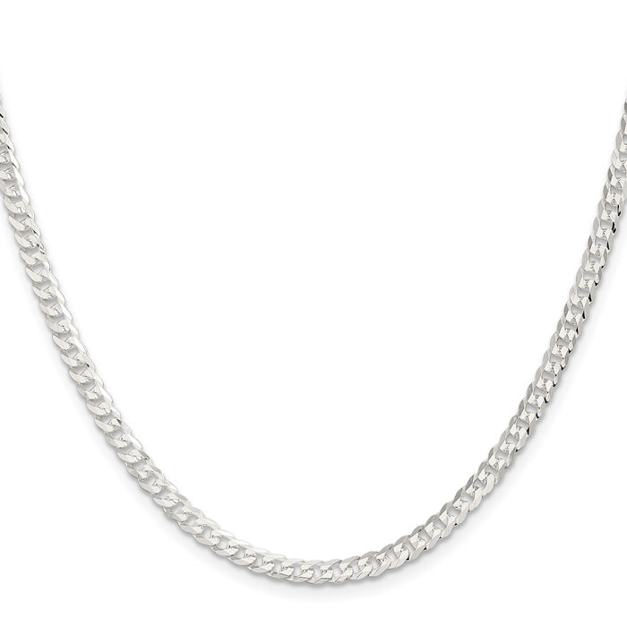 925 Sterling Silver 3.8mm Curb Link Chain Necklace