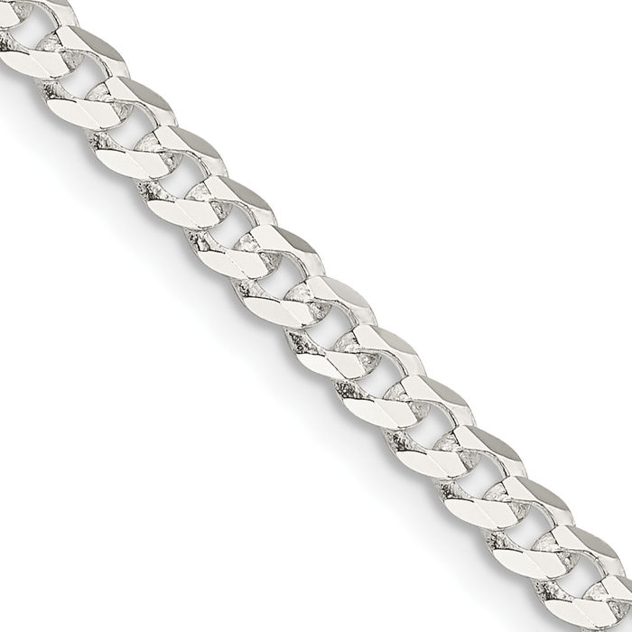 925 Sterling Silver 3.8mm Curb Link Chain Necklace