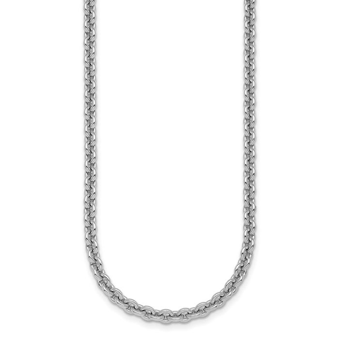 925 Sterling Silver 3.8mm Cable Rolo Link Chain Belcher Necklace