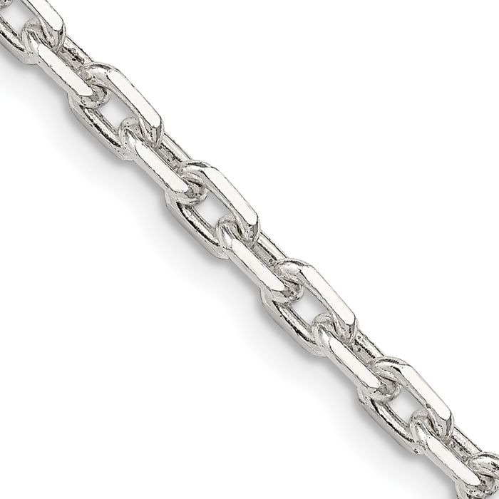 925 Sterling Silver 3.95mm Oval Cable Rolo Link Chain Belcher Necklace