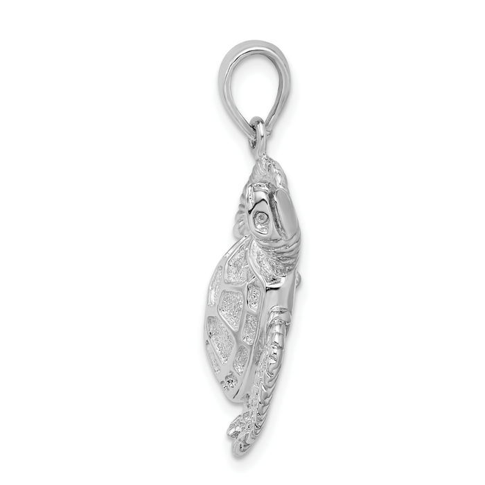 925 Sterling Silver Sea Turtle Necklace Chain Pendant Charm