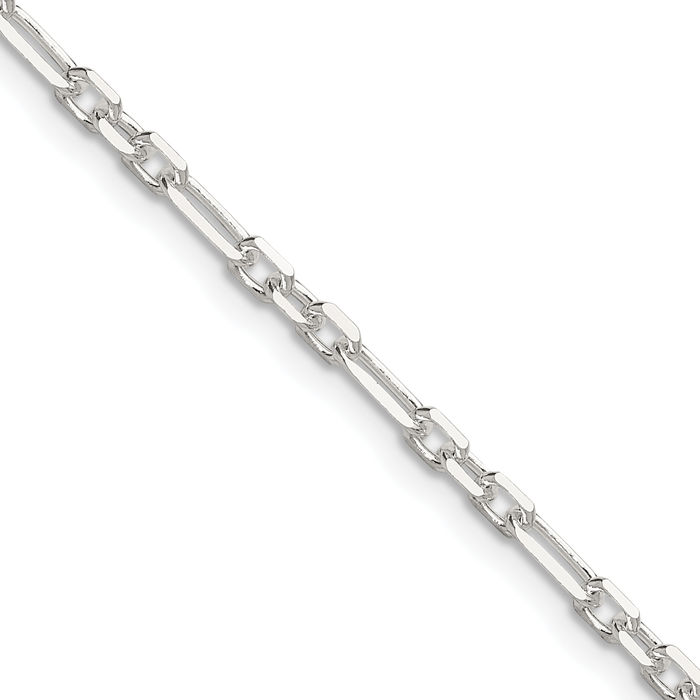 925 Sterling Silver 3mm Cable Curb Link Chain Necklace