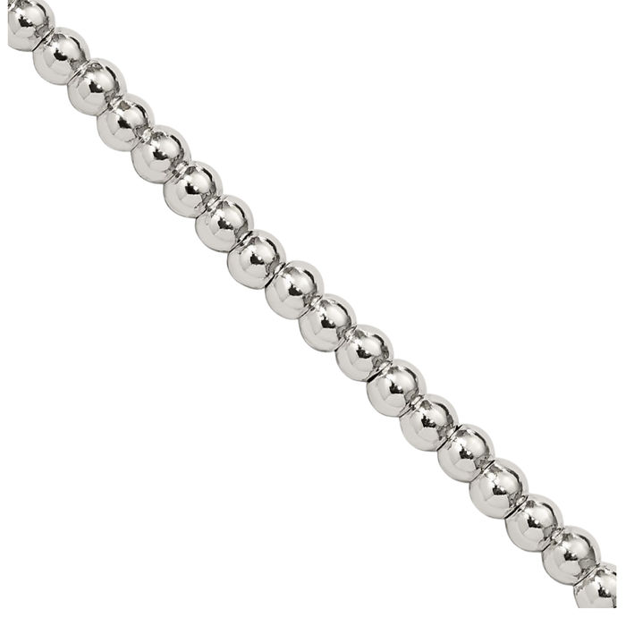 925 Sterling Silver 3mm Beads Box Link Chain Necklace